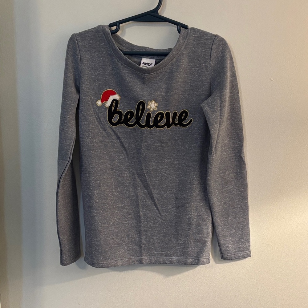 Gray Believe Kids Shirt by
